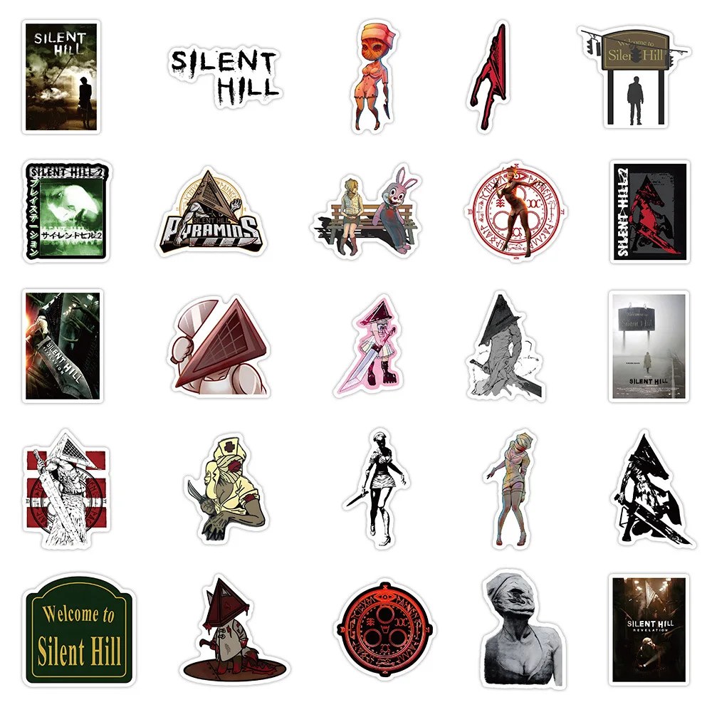 

54PCS Silent Hill Horror Movie Suspense Stickers Waterproof DIY Stickers Decoration Notebook Mobile Guitar Suitcase Graffiti