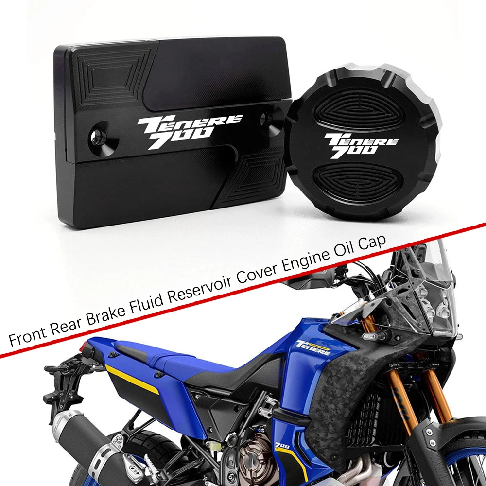 

Для Yamaha Tenere 700 TENERE700 2020 2021 2022 2023 2024 2025 мотоциклетная передняя и задняя крышка бачка тормозной жидкости, крышка моторного масла