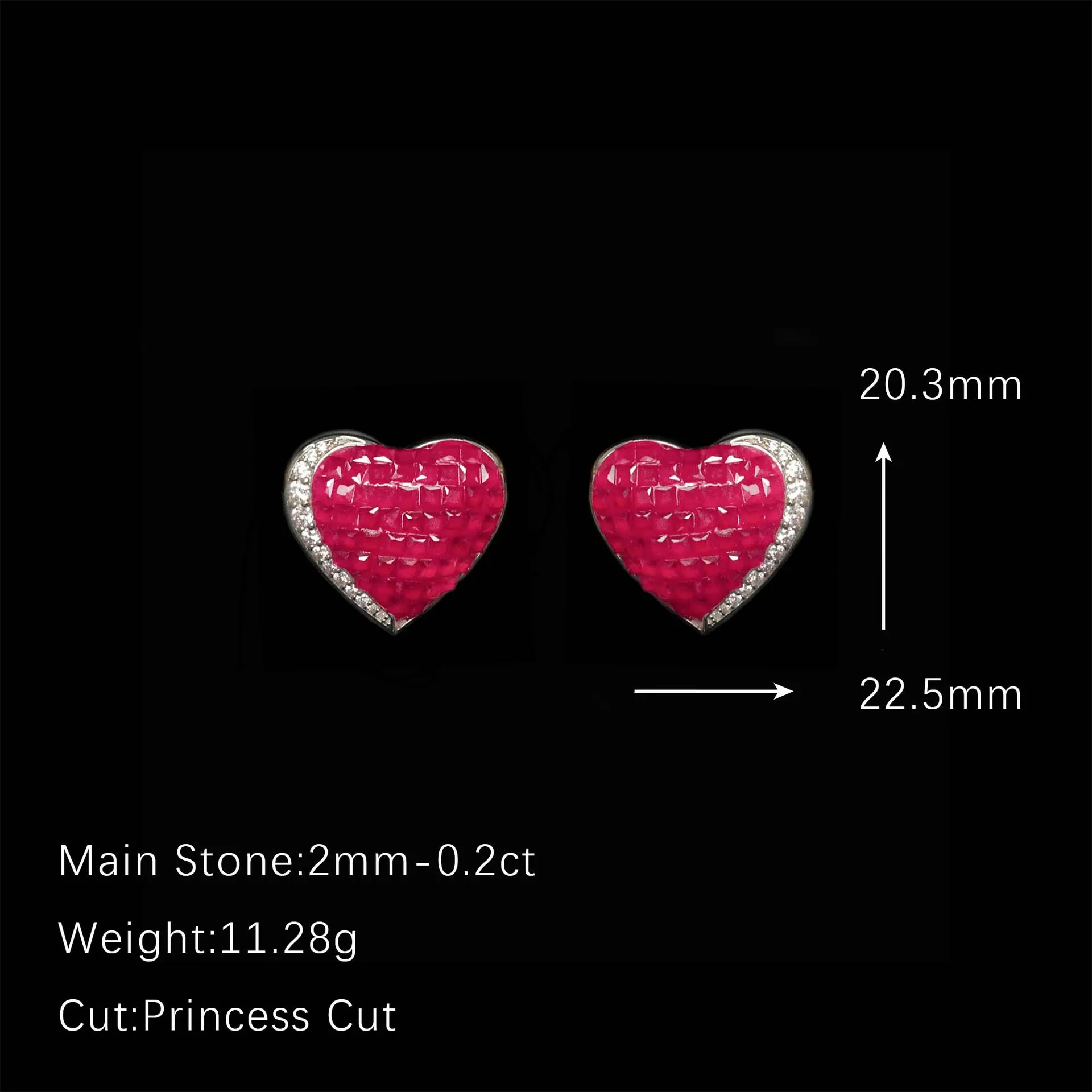 MuShan Jewelry 925 Sterling Silver Earring HCD Diamond Designer HCD Gemstones Handcrafted 925 Sterling Silver Studs Accessories