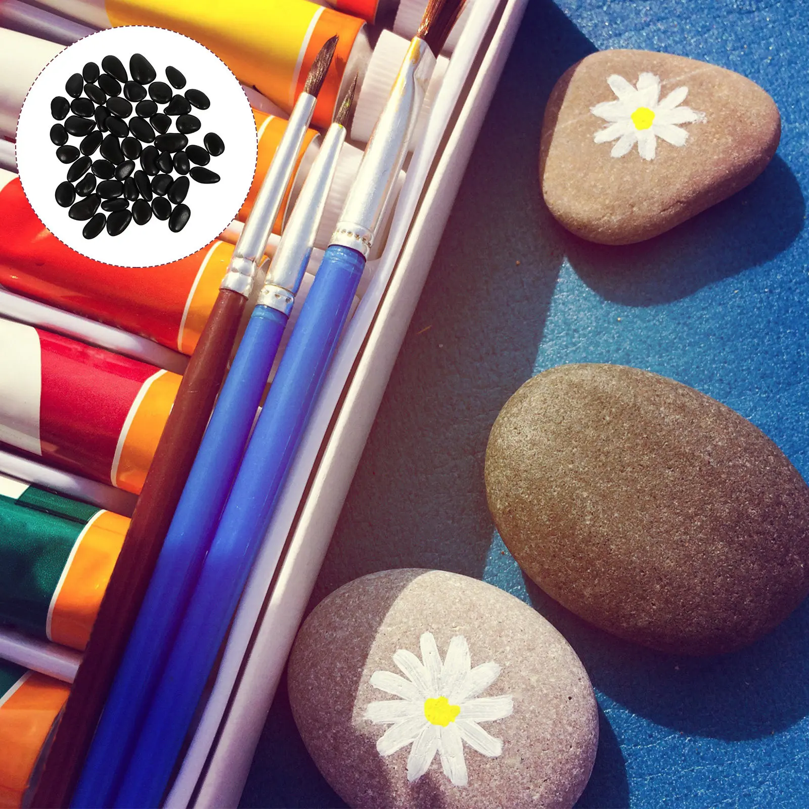 50Pcs Smooth Painting Rocks Natural Craft Stones for Teens DIY Art Projects Bedroom Living Room Decor Drawing