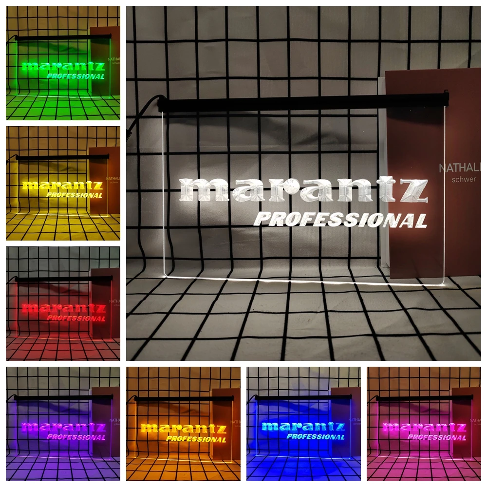 Marantz Professional Audio Theater-Retro LED Neon Sign Home Decor with Vintage Plaques and Posters for Room Office Farmhouse