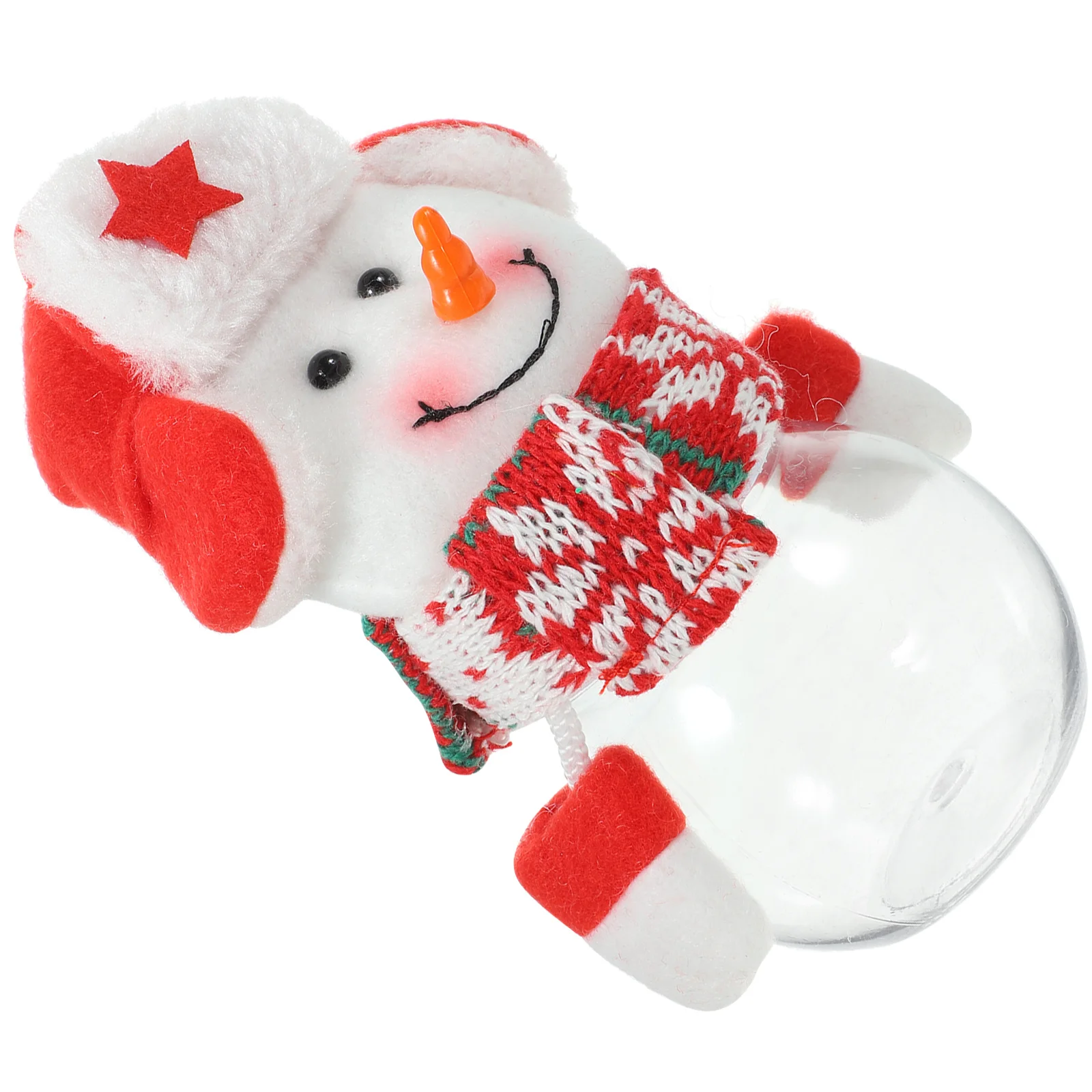 1 قطعة سلة حلوى رجل الثلج البلاستيك الشفاف عيد الميلاد الحلوى تخزين جرة عطلة هدية حفلة لصالح ديكور البسكويت حالة جرة عيد الميلاد موضوع #3