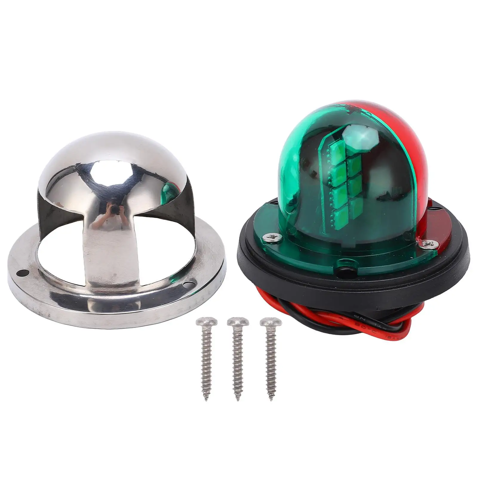 12V Marine Navigation Lights - Stainless Steel Red Green Signal Lamps for Boats & Yachts