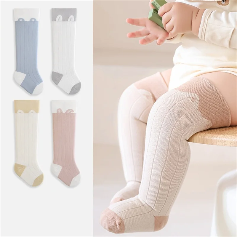 

Baby Long Socks For Girls Boys Autumn Winter Cartoon Ear Stockings For Girls Boys Infant Toddler Cotton Knee High Socks 0-3Years