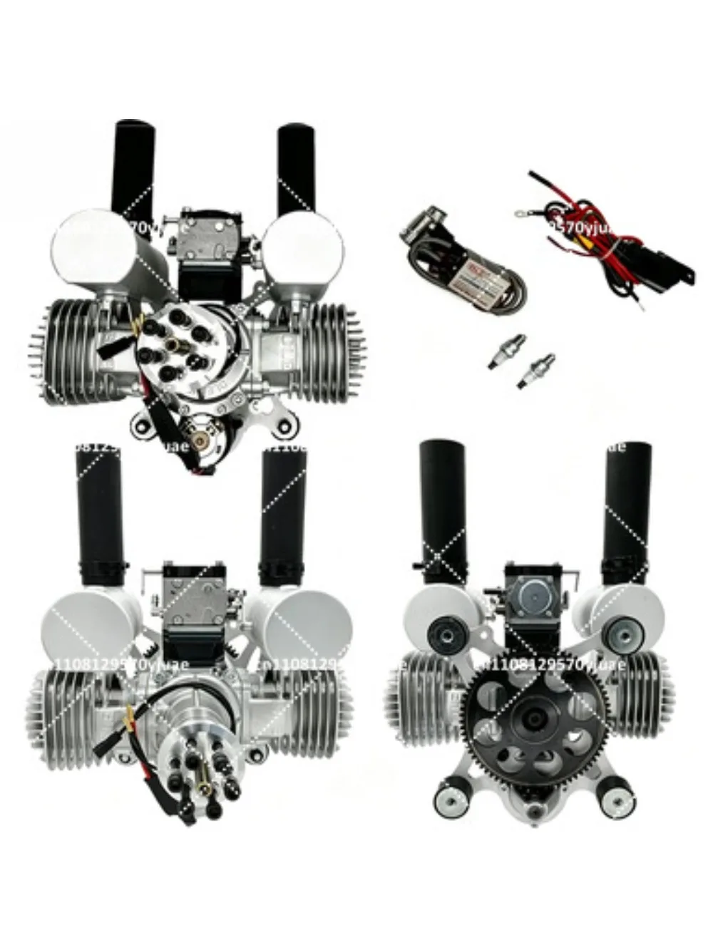 Twin-Cylinder Air-Cooled Engine 170cc Gas Powered Motor for Dirt Bike Go Kart Mini Bike