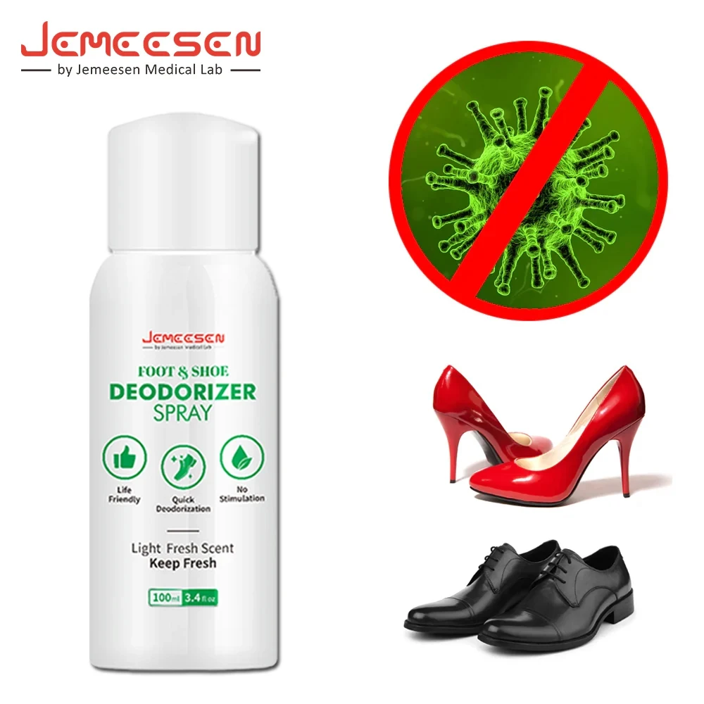 Jemeesen 100ML Foot Shoes Deodorizer Spray Foot Deodorant Spray Remove Feet Odor Freshener Shoes Odor Eliminator Socks Foot Care