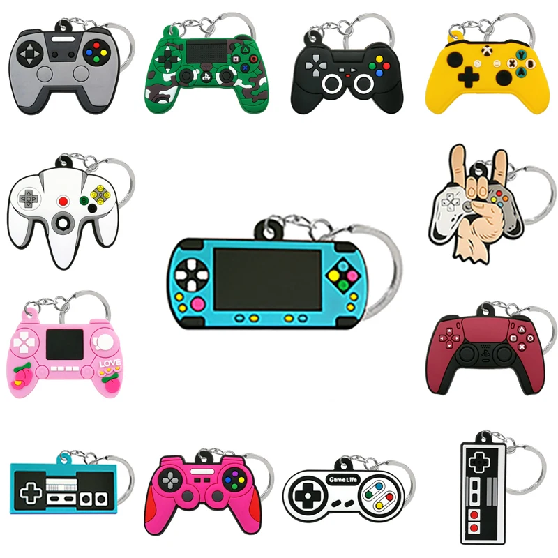 1PCS Fashion New Keychains Individual Game Machine Key Ring Accessories Mini Cartoon Gamepad Joystick Fit Boy Schoolbag Trinket