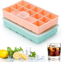 15/24 Grid Silicone Ice Cube Molds with Removable Lid Reusable Freezer Ice Trays for Cocktail Whiskey Juice Chocolate Baby Food