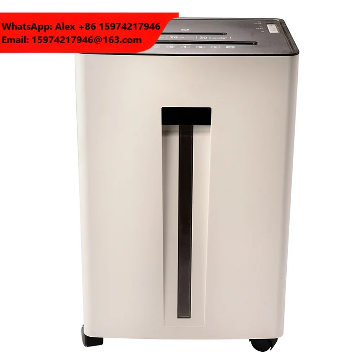 Electric Smart Office Micro-cut Crosscut Paper Shredder 20-Sheet A4 220mm 3m/min Document CD/Credit Card 30L Waste Bin