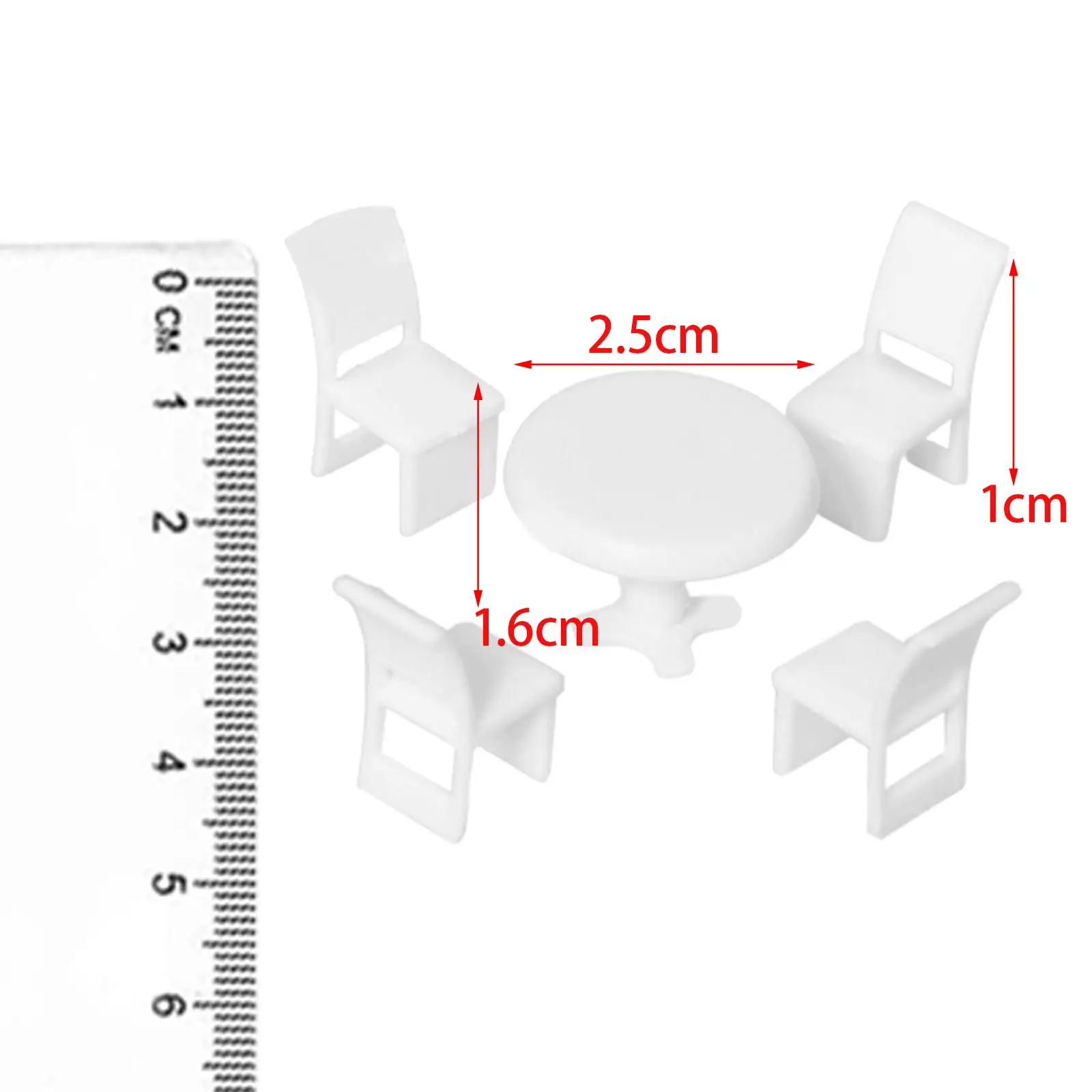 Conjunto de modelo de mesa de cadeira 1/50, cena de móveis de casa em miniatura para decoração de layout