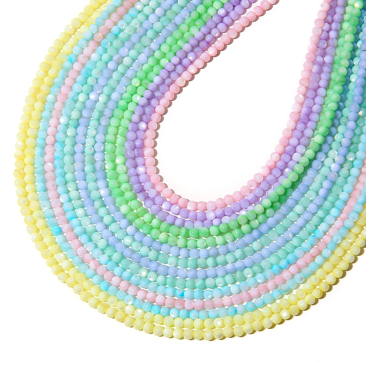 3mm 1Sr Natural Freshwater Shell Ball Unique Loose Beads Handmade DIY Jewelry Bracelet Necklace Earring Jewelry Accessories Mate