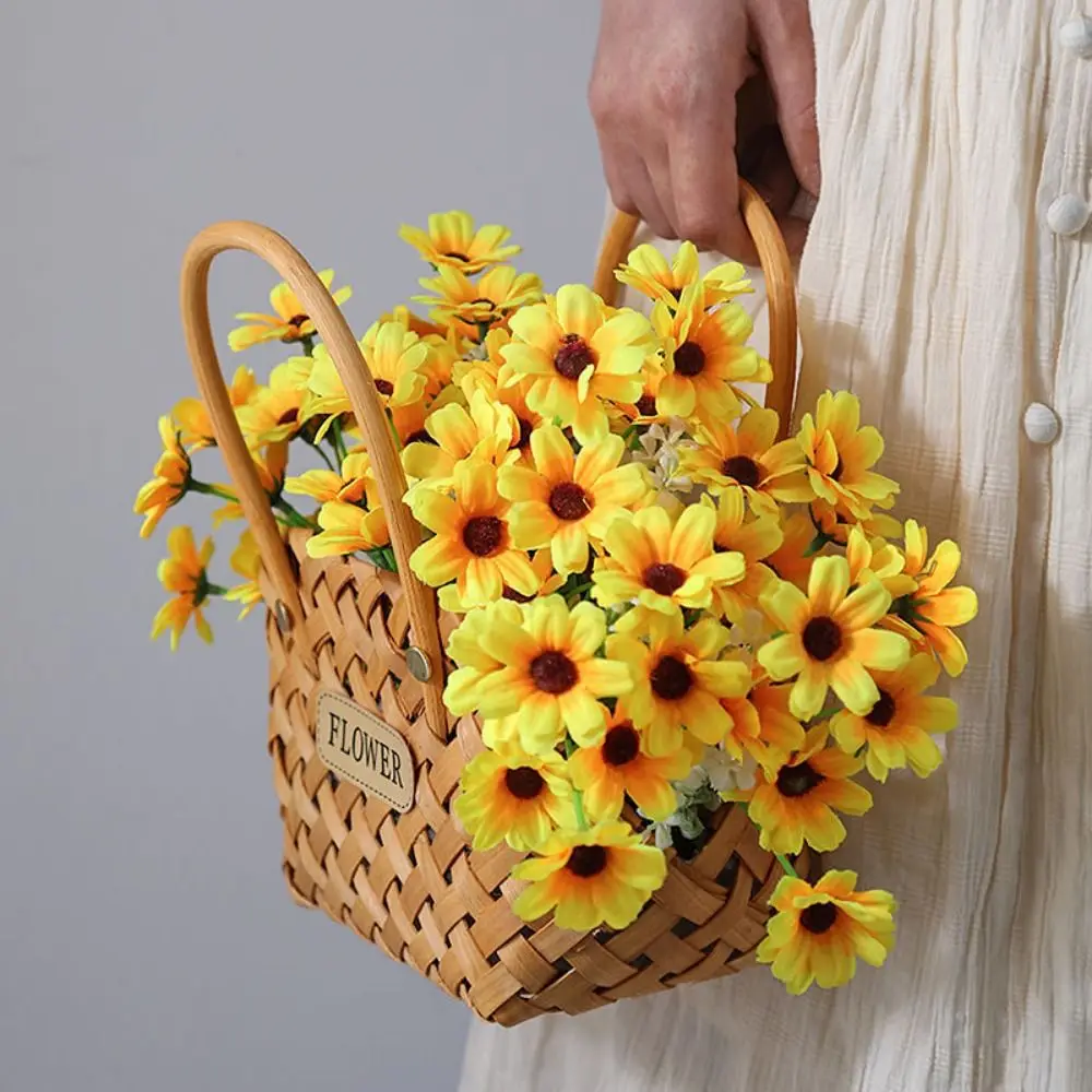 Party Souvenir Handmade Hand Basket DIY Decorative Flowers Bamboo Basket Storage Basket Flower Baskets Wicker Baskets