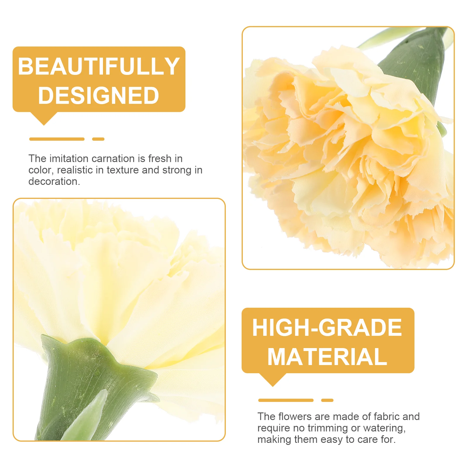 6 pçs simulação cravo arranjo de flores falsas pano decoração para casa decorar decorações casamento presente do dia das mães