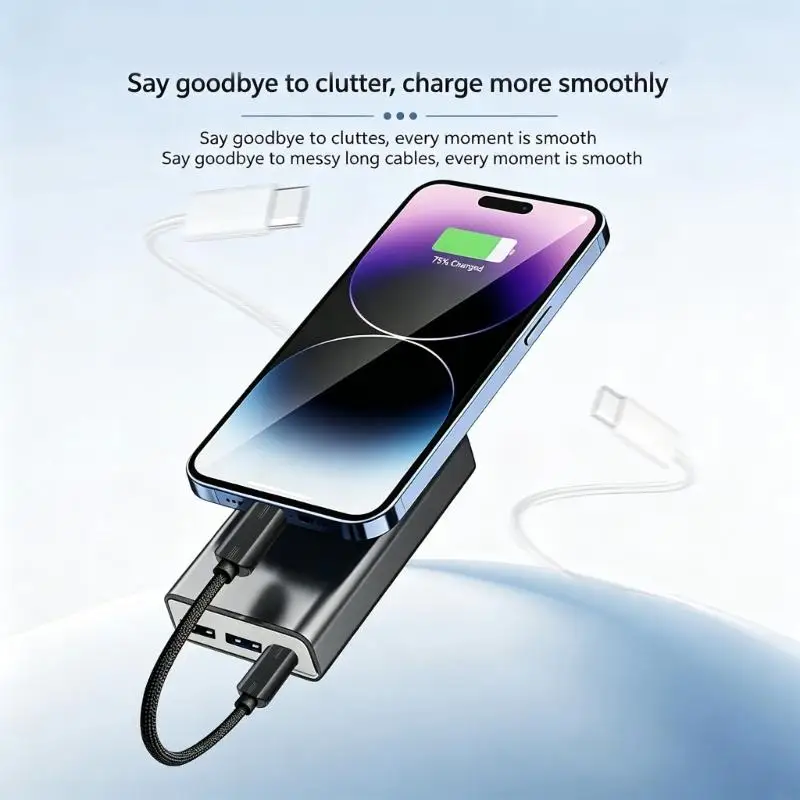 Q6PA Neat Fold 15cm USB C Cord Perfect For Small Portable Device Arrangement