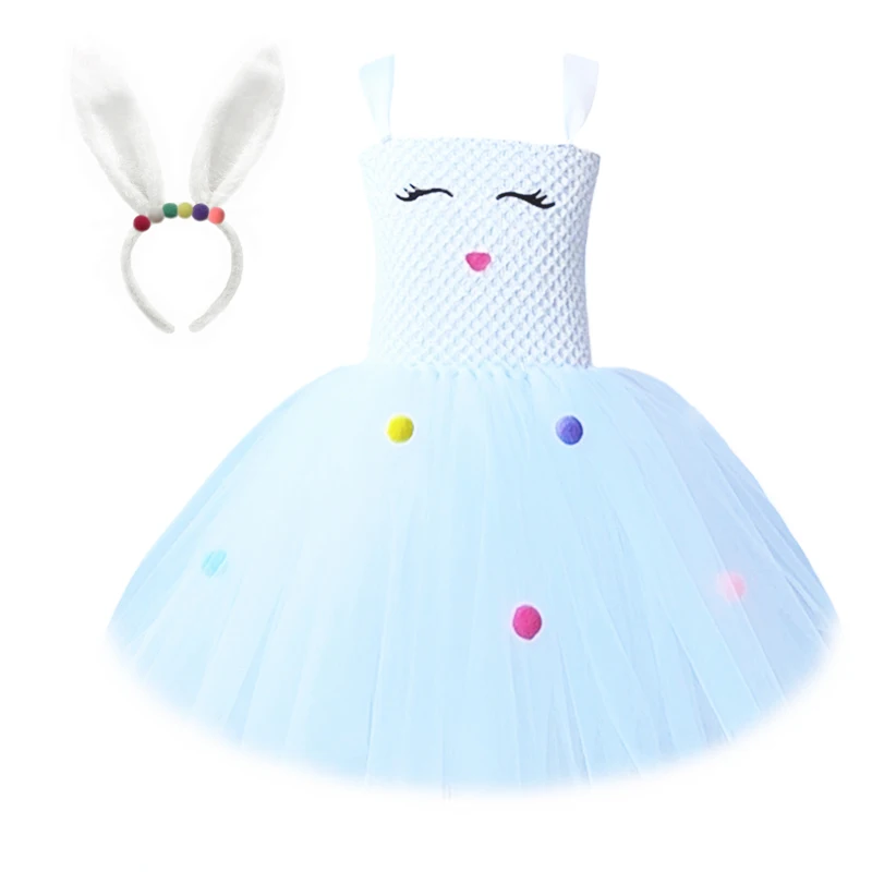 

Easter Bunny Tutu Dress for Baby Girls Rabbit Halloween Costume for Kids Toddler Animal Cosplay Dresses Girl Tulle Outfit