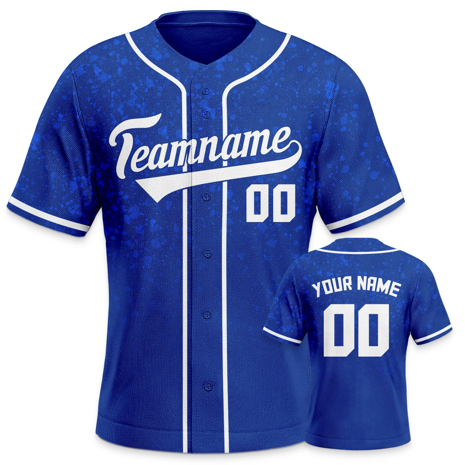 

Personalized Baseball Shirt Blue White Custom Baseball Jersey Printed Team Name Number for Baseball Lovers Men Women Youth Kids