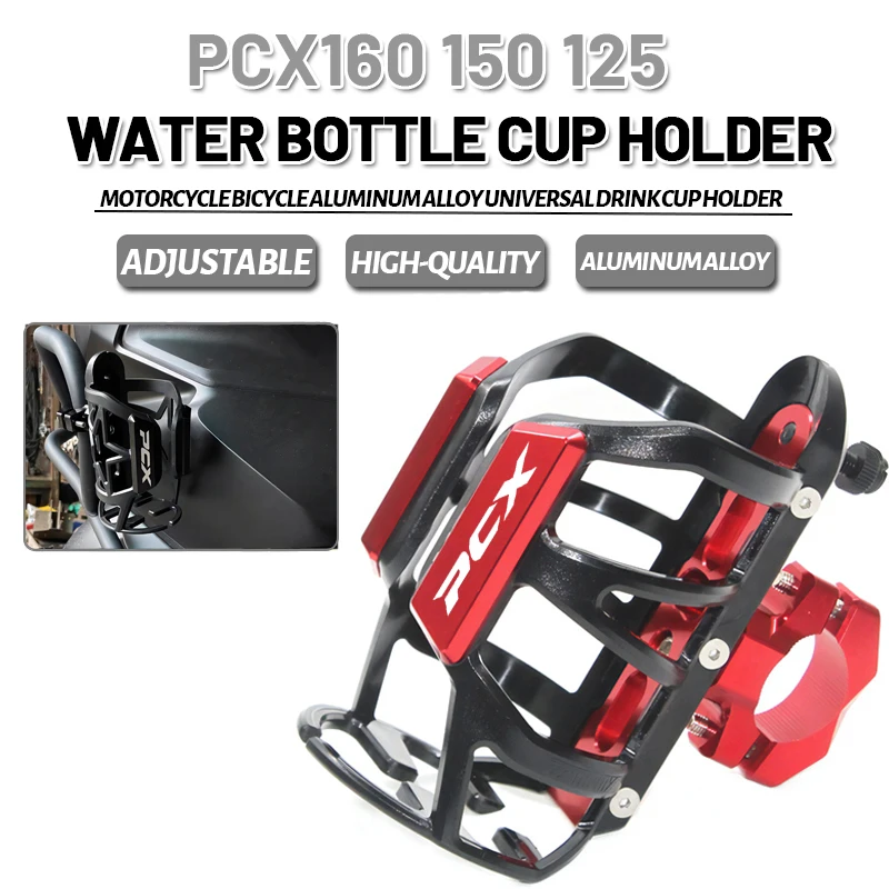 

For HONDA PCX150 PCX160 PCX125 PCX 125 150 Aluminum Alloy Beverage Water Bottle Cage Drink Cup Holder Stand Mount Accessories