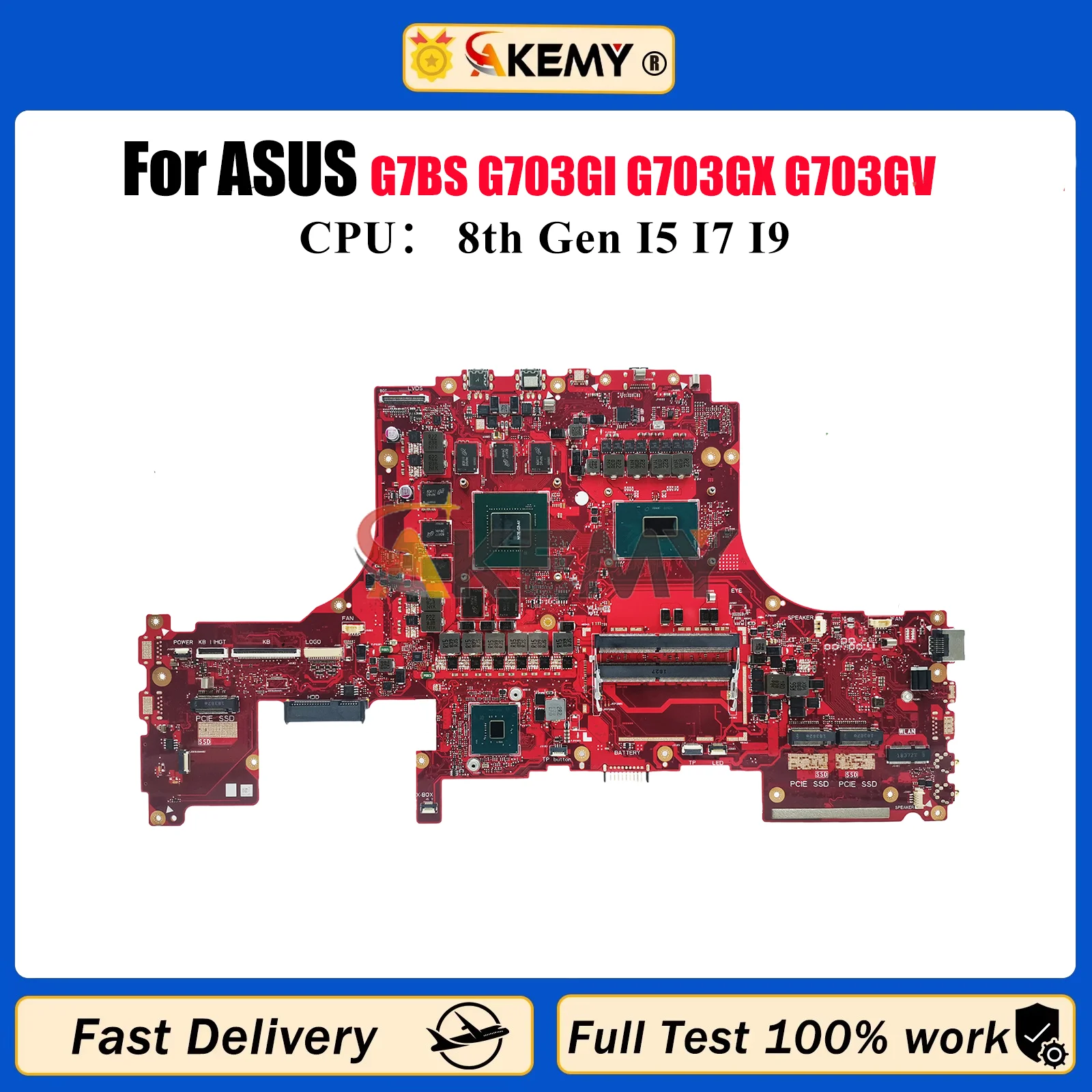 

G703Gi Laptop Motherboard For ASUS ROG G703G G7BS G703GI G703GX G703GV G703GMR G703GM Mainboard With I5 I7 I9 CPU 100% tests OK
