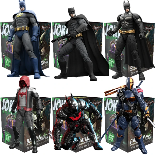 الأصلي باتمان Arkham Knight JOKER V8.04 1970 DARK KINGHT Deathstroke الأحمر هود كتل الطوب عمل نموذج لجسم ألعاب الدمى 1