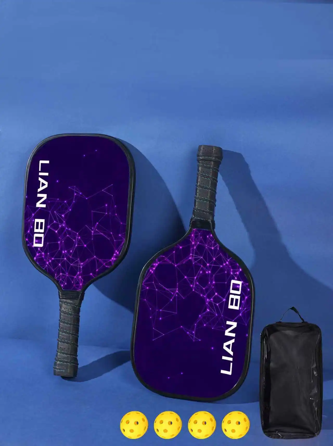 Set Raket Pickleball Set Paddle Pickleball 2 Raket & 4 Bola Pickleball Tenis Pantai Raket Pickleball Ringan