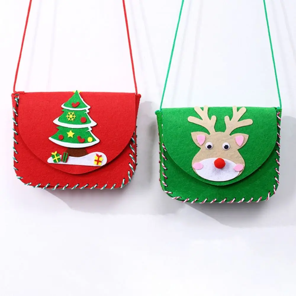 Cute Christmas DIY Material Bags Hands-on Parent-child Interaction Snowman Tree Backpack Creative Set Shoulder Bag