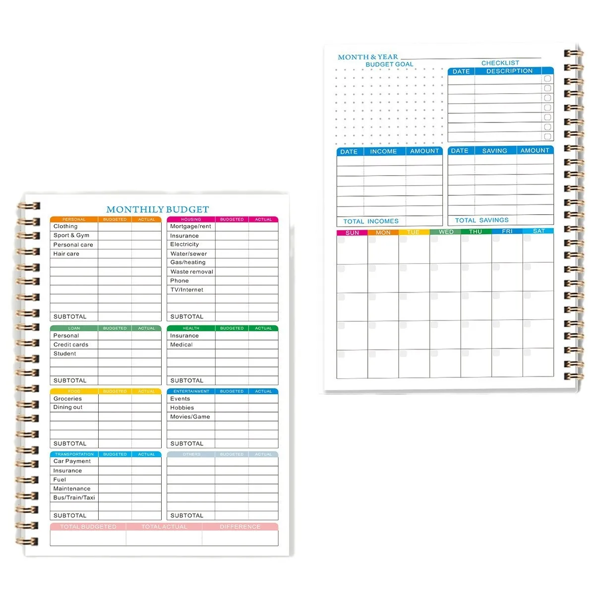 2 Pcs A5 Beautiful Cover Budget Planner for Personal & Family Finance Management Note Book Wholesale