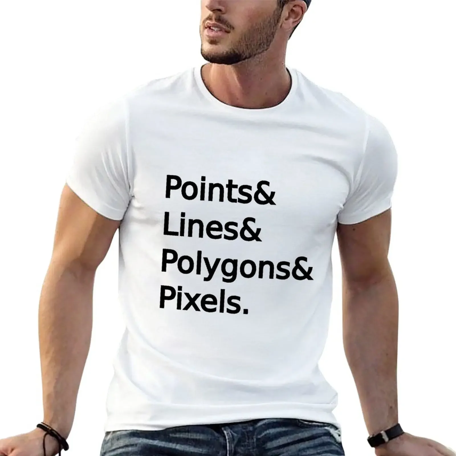 Neues Points, Lines, Polygons, Pixels T-Shirt, süße Kleidung, schnell trocknendes T-Shirt für Herren, Trainingsshirt