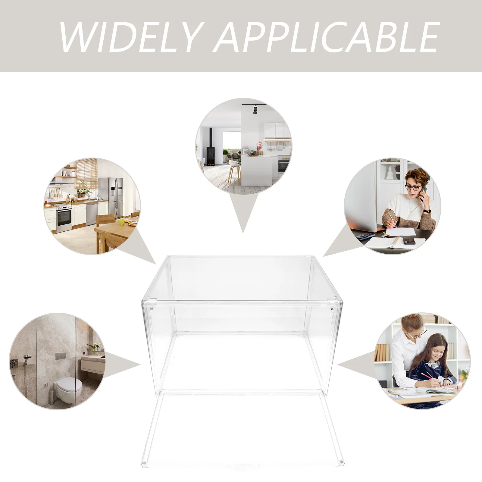 

Transparent Acrylic Book Storage Box Large Capacity Stackable Dust Proof Bookshelf Home Office Desktop Organizer Clear Book