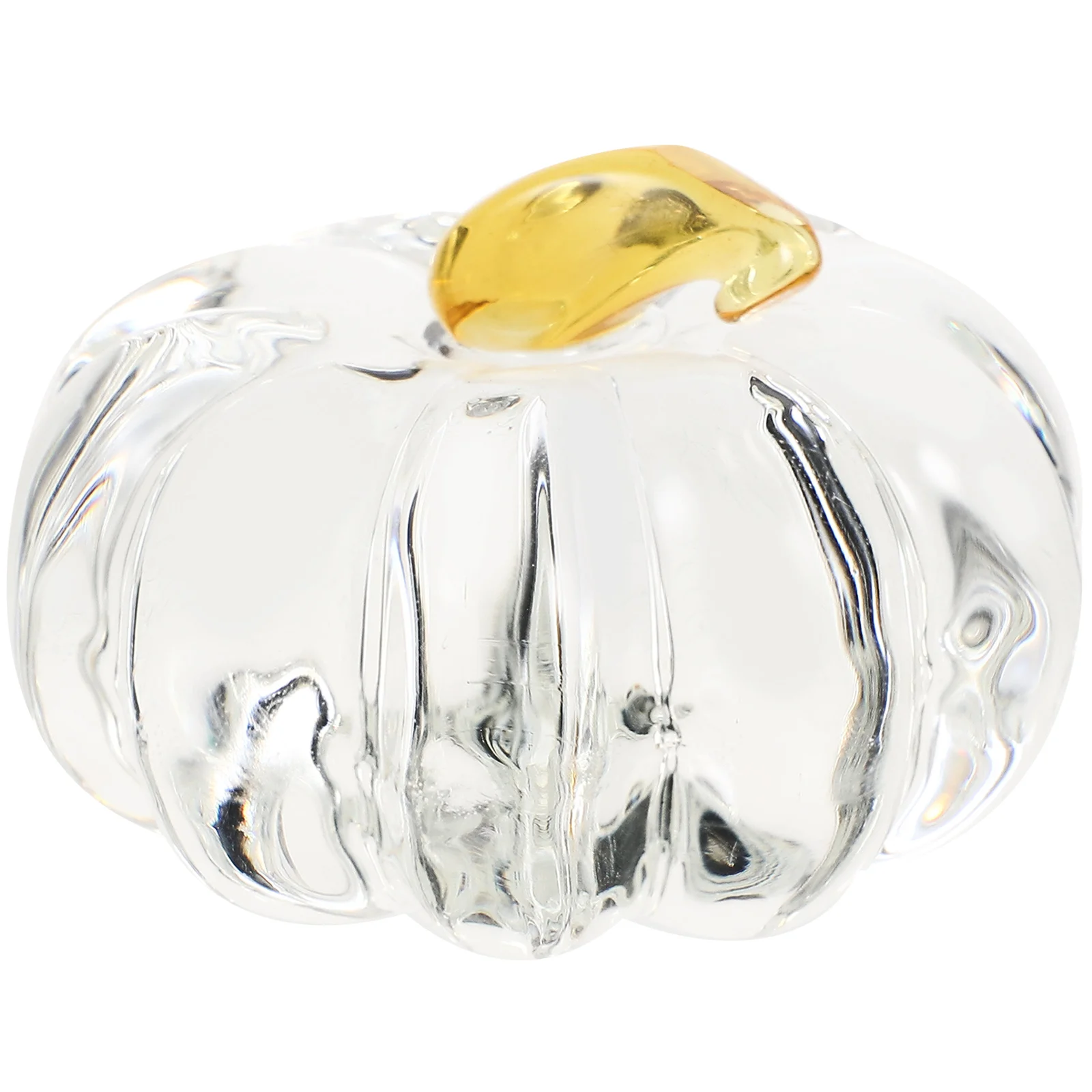 

Crystal Pumpkin nament Transparent Clear Decor 63mm White Desk Shelf Stylish Practical Fall Home Office Decor Household Crystal