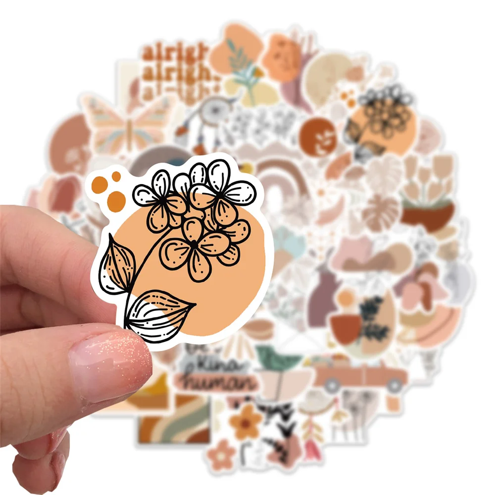 50PCS Boho Style Aesthetic Graffiti Stickers for Luggage Laptop IPad Skateboard Gift Journal Waterproof Stickers