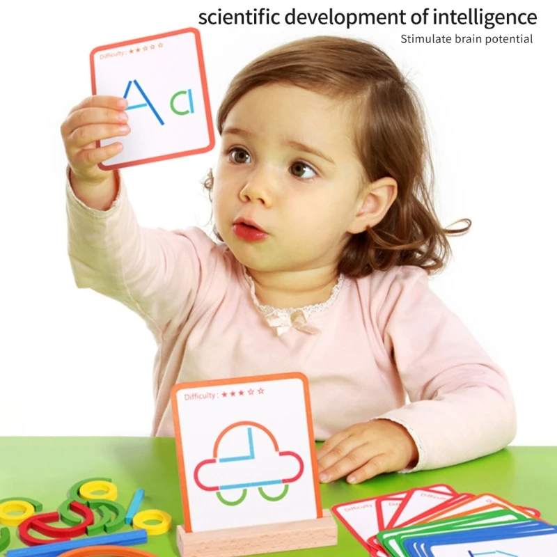 ไม้ Y4QA ไม้และของเล่นปริศนาโค้งสำหรับรูปทรงสีก่อนวัยเรียนการจับคู่การฝึกอบรมความรู้ความเข้าใจการศึกษาอาคารการศึกษาชุดของเล่น