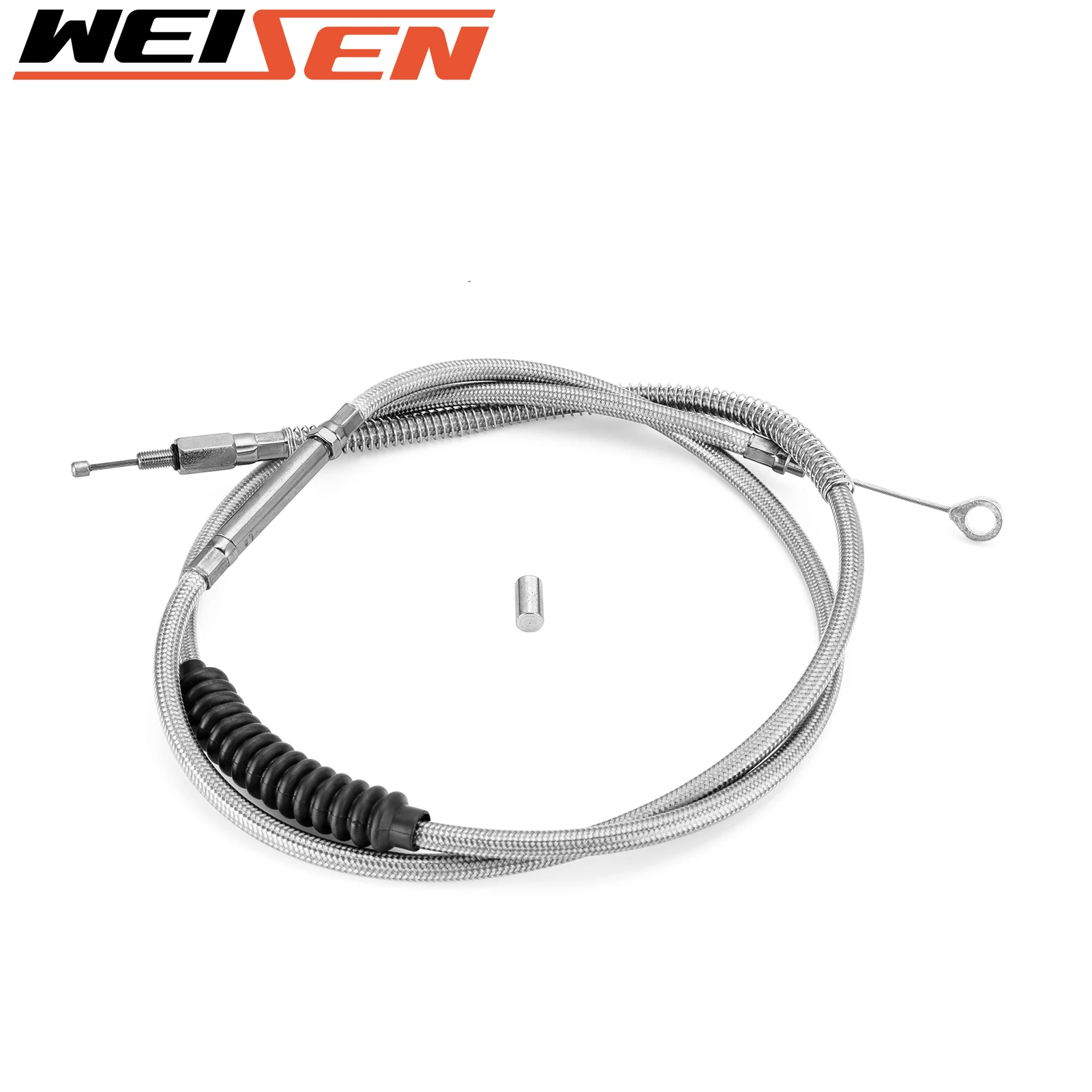 Motorcycle Extended Length Stainless Steel Clutch Cable Fit 10