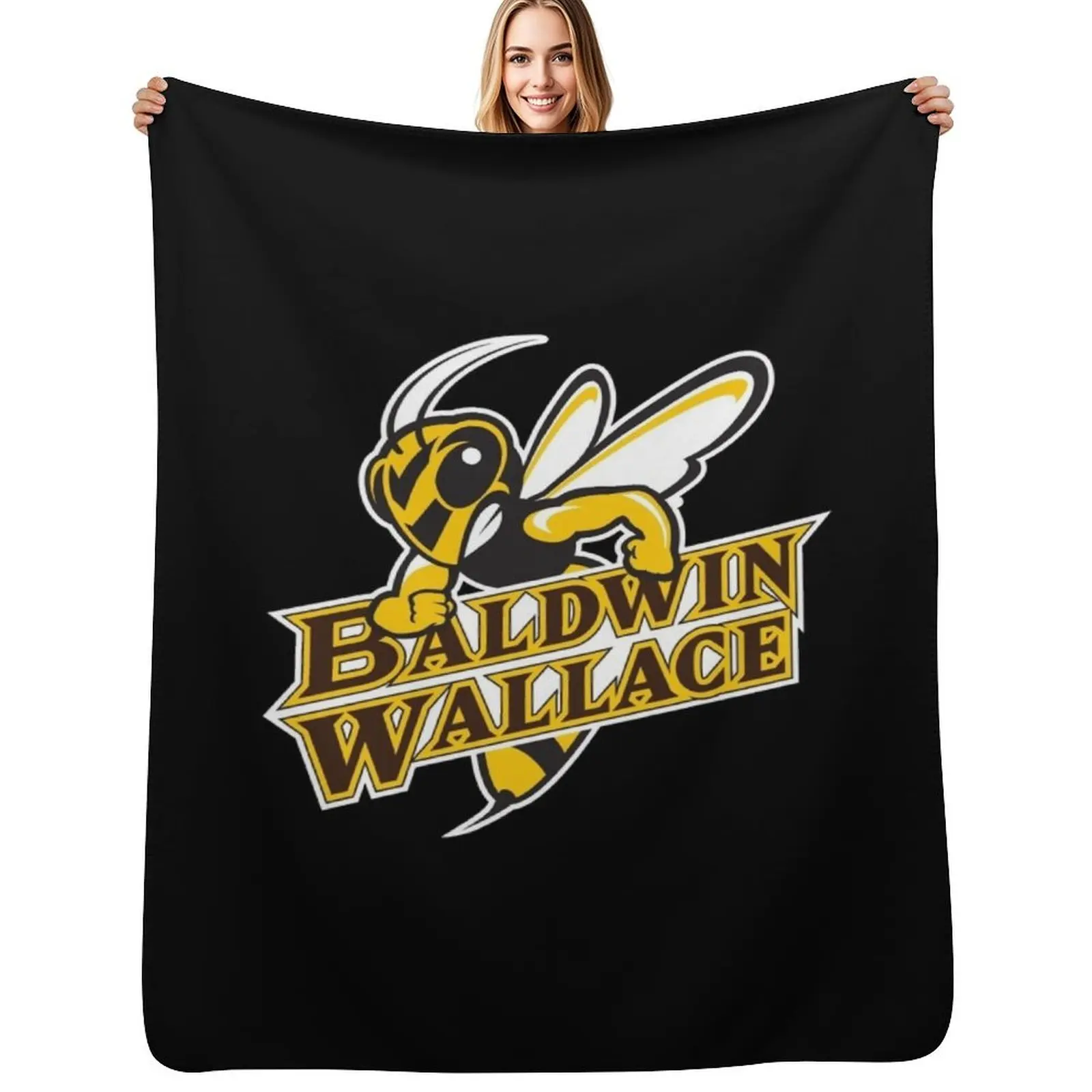 Baldwin Wallace Yellow Jackets club Throw Blanket wednesday Retros Luxury Throw Polar Decorative Throw Blankets