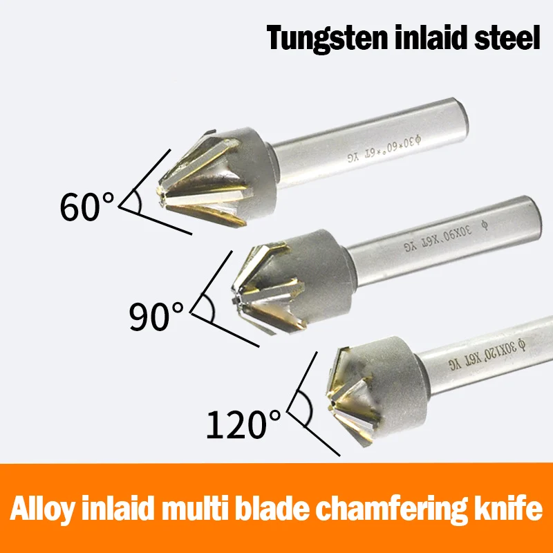 Countersink Drill with Brazing Carbide Blade Chamfering Milling Tool 60 90 120 Degree16mm 20mm 25mm 30mm 40mm 50mm Chamfering