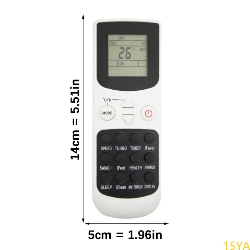 15YA Professional Remote Control Reemplazo aire acondicionado Control remoto para YKR-Q