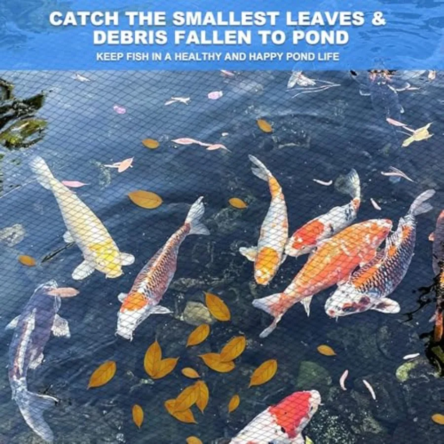 Pond Netting 10 x 10FT for Koi Ponds and Garden Pools Fine Mesh Cover to Prevent Leaves and Debris Protects Fish from Birds and