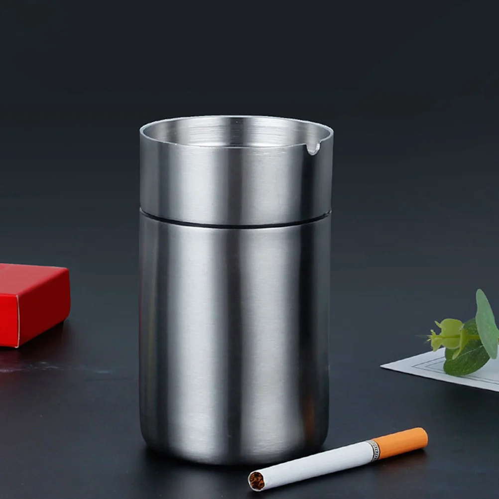 

1 шт. металлическая пепельница из нержавеющей стали, автомобильная пепельница, съемная ветрозащитная портативная пепельница для сигарет для домашнего офиса, отеля, бара