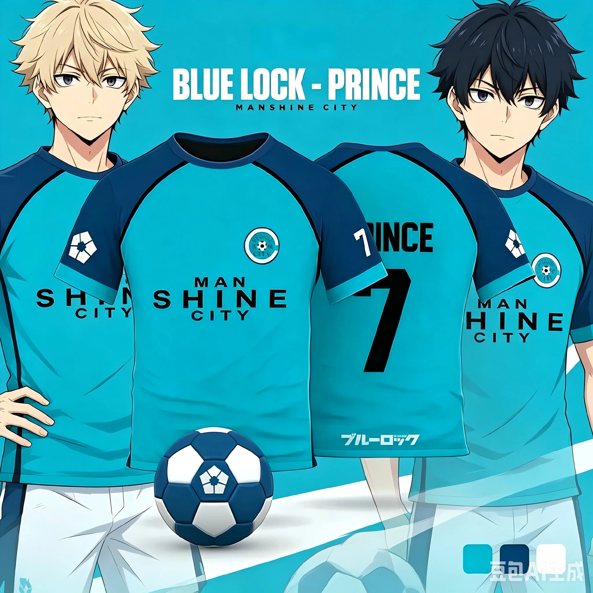 Blue Lock Manshine City Animation Cosplay Men's Summer 3d Short-sleeved T-shirt with Custom Name and Number T-shirt