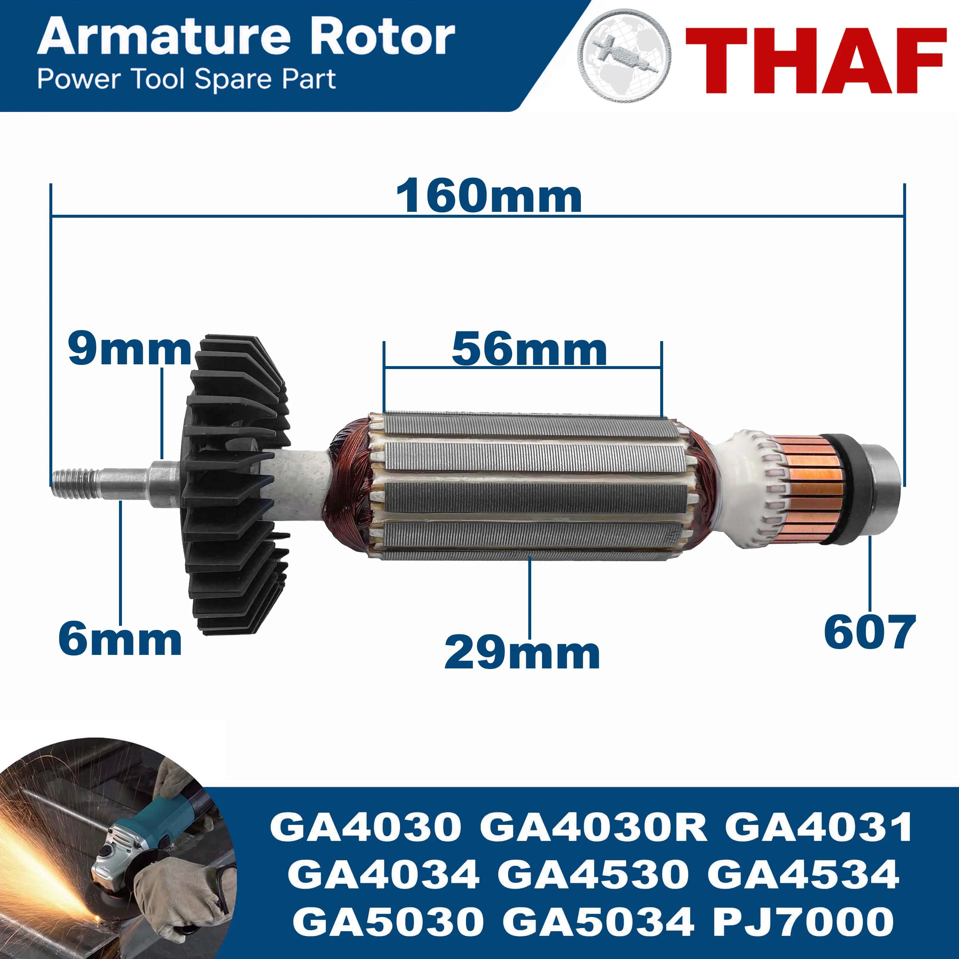 AC220V-240V GA4030 GA4530 GA5030 Armature Rotor Anchor Spare Parts For MAKITA Angle Grinder GA4031 GA4034 GA4534 GA4530R GA5034