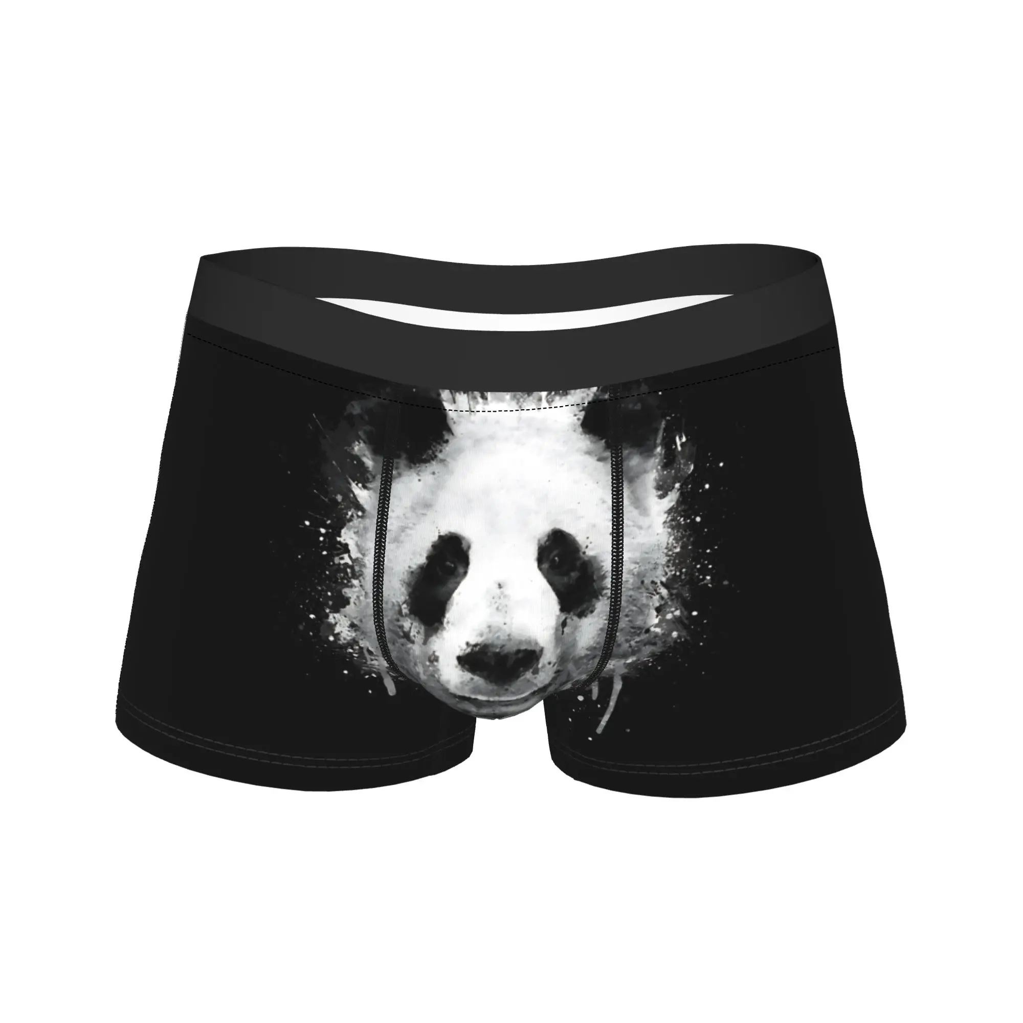 

Black Animal Face Underwear Men's Panties Customs Breathable Boxershorts Trenky Boxer Brief Plus Size 2XL