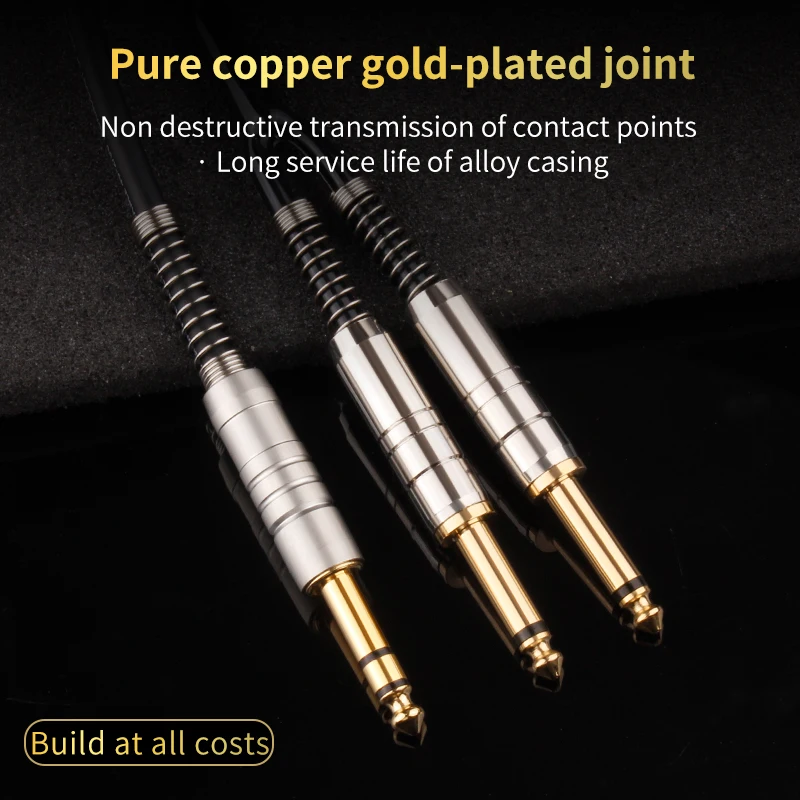 RUZUO 6.5mm to Double 6.5mm AudioCable Male to Male Aux Cable for MixerSpeaker Amplifier 6.5 to 6.5 TRS CableAudio