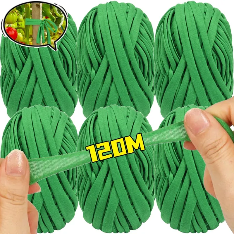30M/120M hilo de jardín lazos suaves para plantas enredaderas de tomate verde cuerda elástica para jardín para apoyar atar plantas trepadoras flor