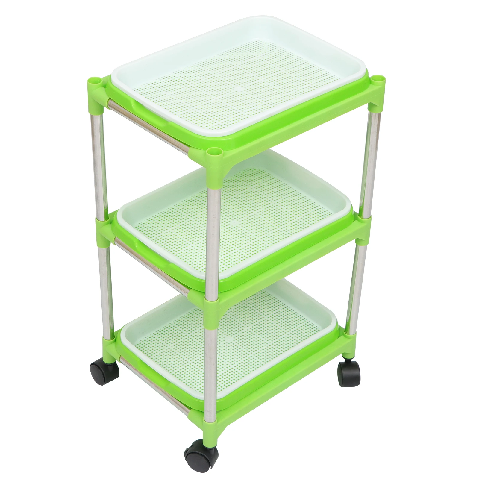 

1 set Seedling Tray Set Germination Kit 5 Layers Stainless Steel Sprout Shelf -free Plant StarterPropagation Trays