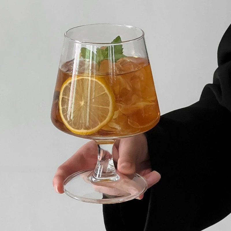 1PCS Ins Tall Fruit Glass Online Celebrity Restaurant Juice Bubble Water Brandy Cold Drink Glass