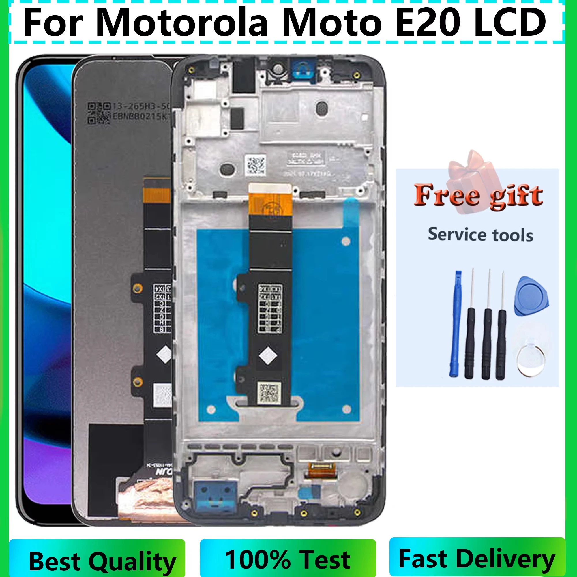 LCD Display Original For Motorola Moto E20 Full With Frame Touch Screen  Digitizer Assembly Replacement  XT2155 Repair  Parts