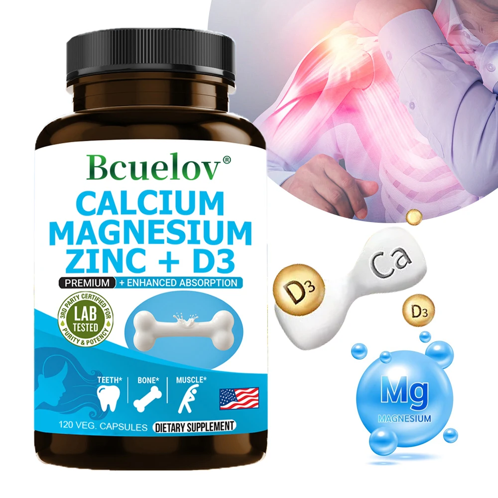 

Calcium Magnesium Zinc & Vitamin D3, High Absorption, Support Muscle, Nerve, Joint and Heart Health, Boost Immunity