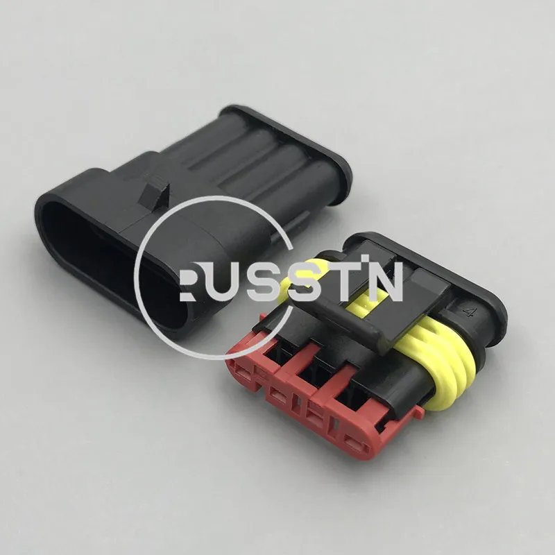 1 Set 4 Way Superseal Automotive Connector Electric Plug And Sealed Waterproof Car Socket AC Assembly 282106-1 282088-1