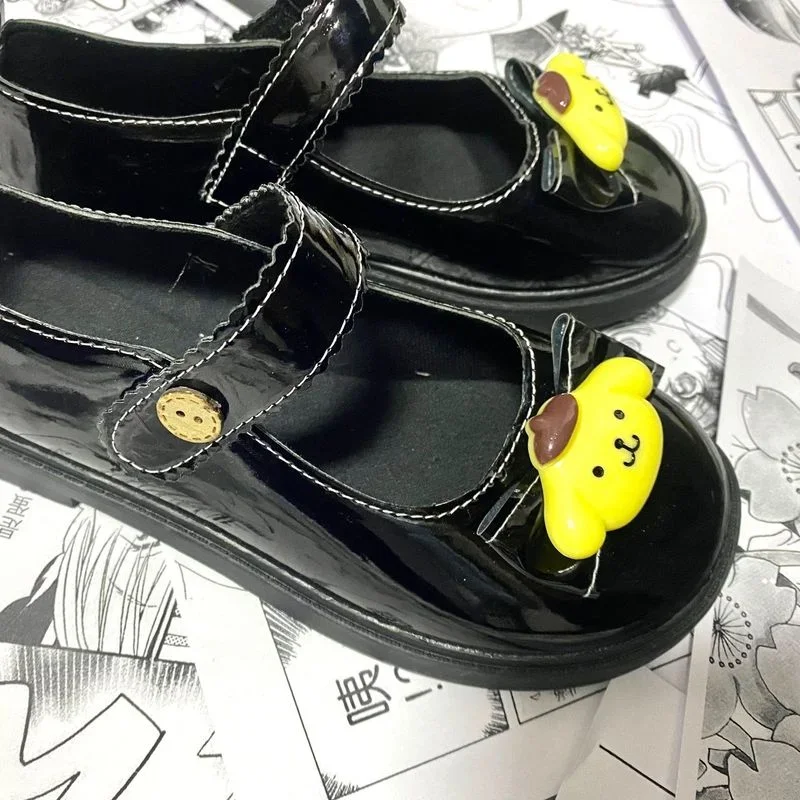 Kawaii Sanrio Kuromi  Hello Kitty Handmade Cute Womens Shoes Japanese Lolita Jk Uniform Leather Shoes Women Shoes Lolita Shoes