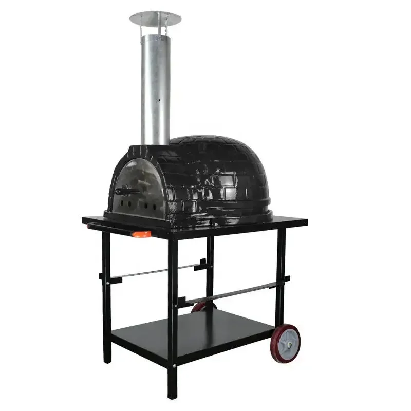 Outdoor chimney pizza grill, restaurant 26-inch tabletop ceramic pizza grill Pizza outdoor grill