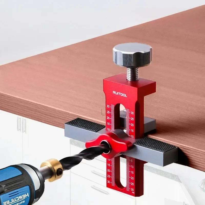 6/8/10mm Rebounding Gerät Bohren Locator Schrank Tür Panel Nivellierung Montage Jig Panel Board Schnell Bohren installieren Vorlage